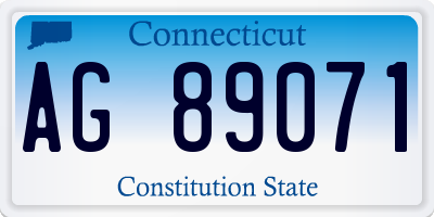 CT license plate AG89071