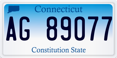 CT license plate AG89077