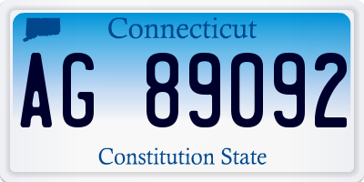 CT license plate AG89092