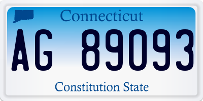 CT license plate AG89093