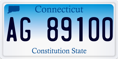 CT license plate AG89100