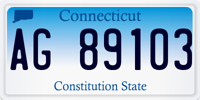 CT license plate AG89103