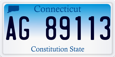 CT license plate AG89113