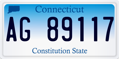 CT license plate AG89117