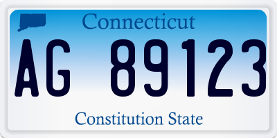 CT license plate AG89123