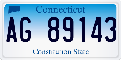 CT license plate AG89143