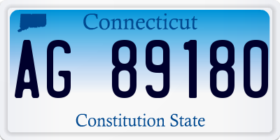 CT license plate AG89180