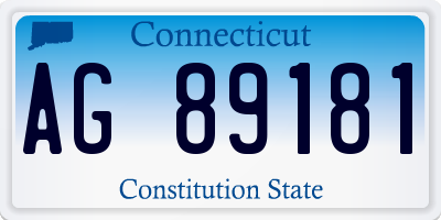 CT license plate AG89181