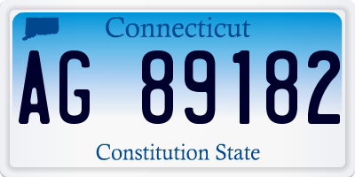CT license plate AG89182