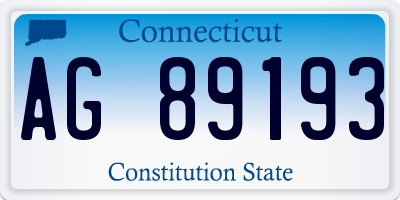 CT license plate AG89193
