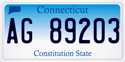 CT license plate AG89203