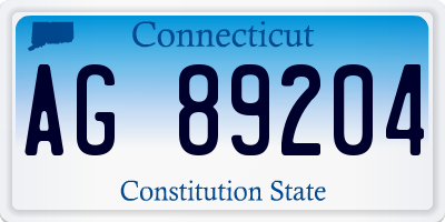 CT license plate AG89204