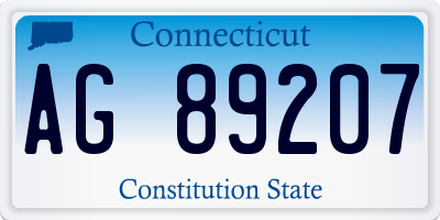 CT license plate AG89207