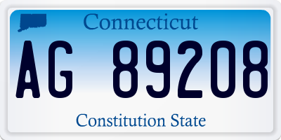 CT license plate AG89208