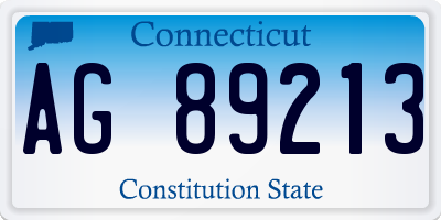 CT license plate AG89213