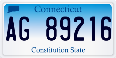 CT license plate AG89216