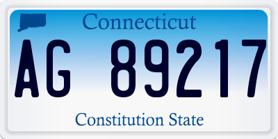 CT license plate AG89217