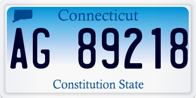 CT license plate AG89218