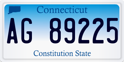 CT license plate AG89225