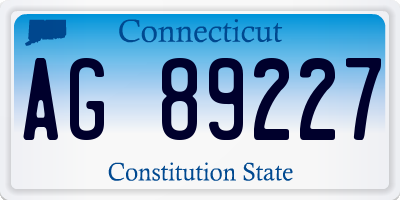 CT license plate AG89227