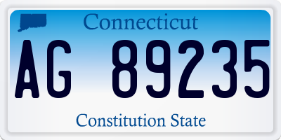 CT license plate AG89235