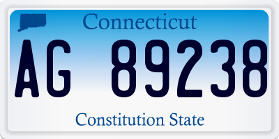 CT license plate AG89238
