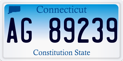 CT license plate AG89239