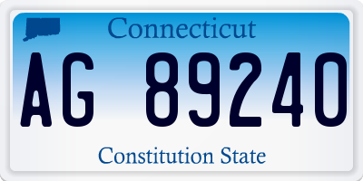 CT license plate AG89240
