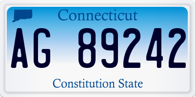 CT license plate AG89242