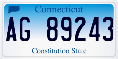 CT license plate AG89243