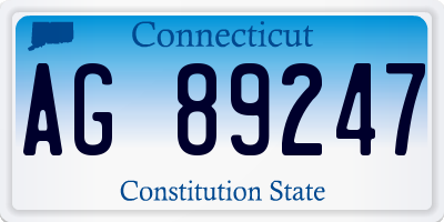 CT license plate AG89247