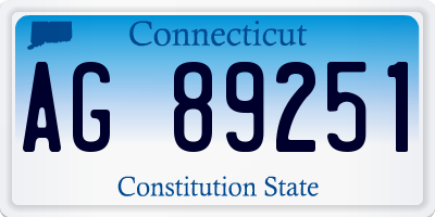 CT license plate AG89251