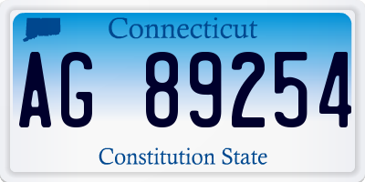 CT license plate AG89254