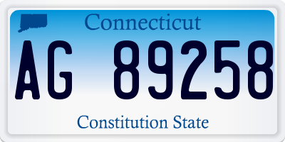 CT license plate AG89258