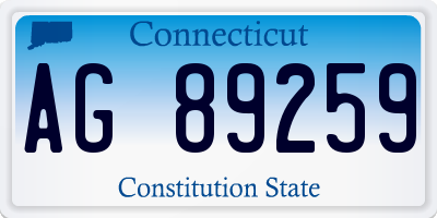 CT license plate AG89259