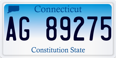 CT license plate AG89275