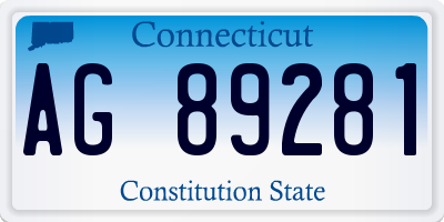 CT license plate AG89281
