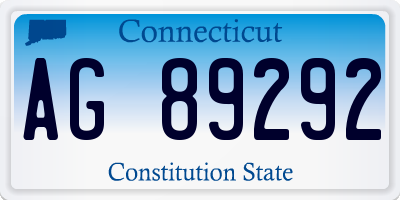 CT license plate AG89292