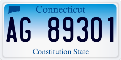 CT license plate AG89301