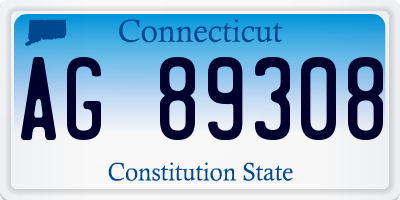 CT license plate AG89308