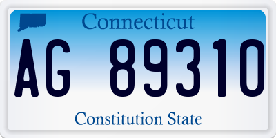 CT license plate AG89310