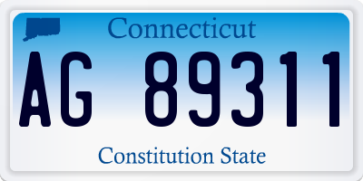 CT license plate AG89311