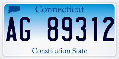 CT license plate AG89312