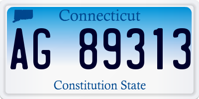 CT license plate AG89313