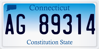 CT license plate AG89314