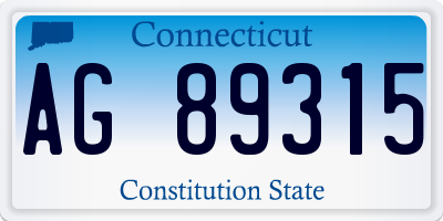 CT license plate AG89315