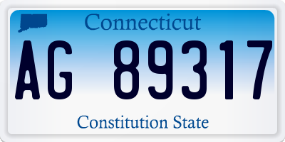 CT license plate AG89317