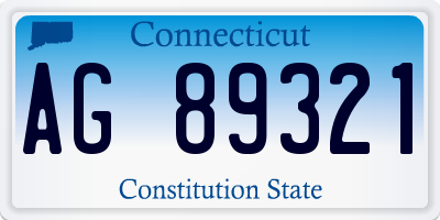 CT license plate AG89321