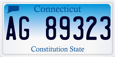 CT license plate AG89323
