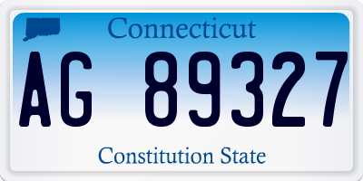 CT license plate AG89327